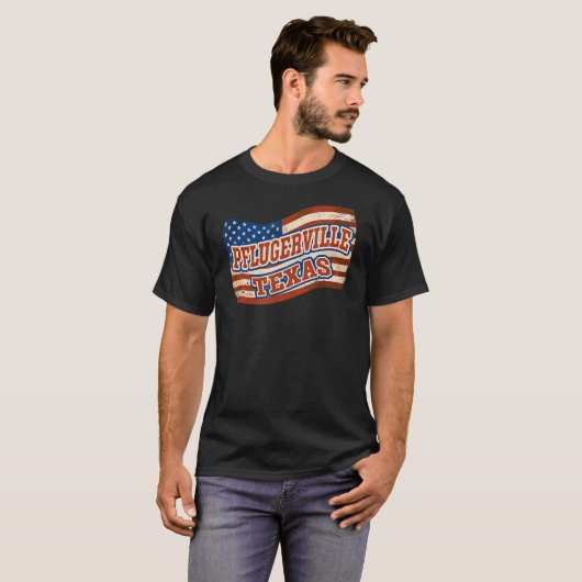 Pflugerville City National Texas Day Ameri T-shirt (Voorkant volledig)