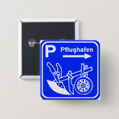 Pflughafen Schild Highway Sign Vierkante Button 5,1 Cm (Voorkant /achterkant)