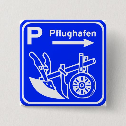 Pflughafen Schild Highway Sign Vierkante Button 5,1 Cm (Voorkant)