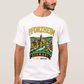 Pforzheim Duitsland Silhouette Geschat 1067 Goud S T-shirt