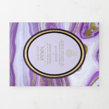 Pg NIKAH WALIMA Paars Gold Marble Agate Glitter
