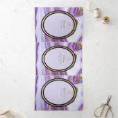 Pg NIKAH WALIMA Paars Gold Marble Agate Glitter Drieluik Uitnodiging (Binnen)