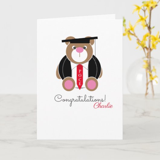 PGCE Post afstuderen leraar gefeliciteerd Kaart (Gele Bloem)