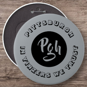 PGH Yinzer Collectible  Garment Snap Metal Ronde Button 6,0 Cm