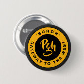 PGH Yinzer Sluiting Custom Zwart Goud Retro Button (Voorkant /achterkant)