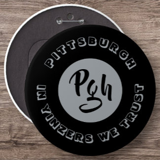 Pgh Yinzer Zwart Garment Snap Metal Ronde Button 6,0 Cm