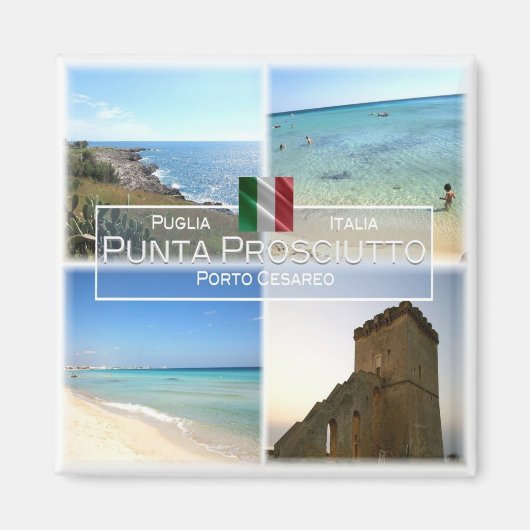 PGL021 PUNTA PROSCIUTTO, Apulië, Koelkast Magneet (Voorkant)