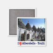 PGL024 ALBEROBELLO, TRULLI, Apulië, Koelkast Magneet (Voorkant / Achterkant)
