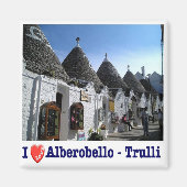 PGL024 ALBEROBELLO, TRULLI, Apulië, Koelkast Magneet (Voorkant)
