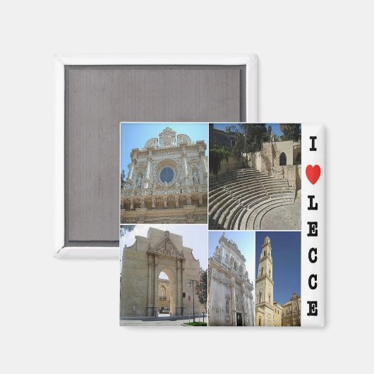 PGL031 LECCE, SALENTO, I Love, Apulië, Koelkast Magneet (Voorkant / Achterkant)