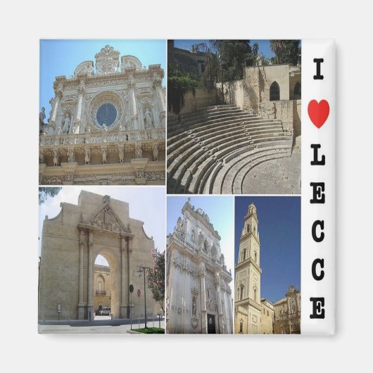PGL031 LECCE, SALENTO, I Love, Apulië, Koelkast Magneet (Voorkant)