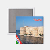 PGL041 TARANTO, Kasteel Aragonese Apulië, Koelkast Magneet (Voorkant / Achterkant)
