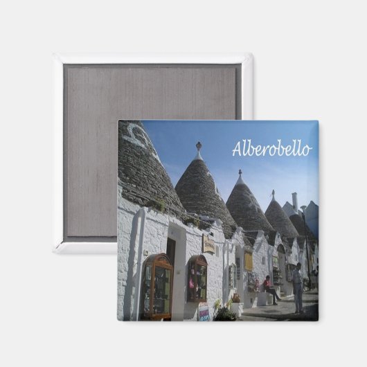 PGL042 ALBEROBELLO, I TRULLI, Apulië, Koelkast Magneet (Voorkant / Achterkant)