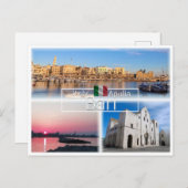 PGL043 BARI, zonsondergang panorama Sint Nicolaas, Briefkaart (Voorkant / Achterkant)