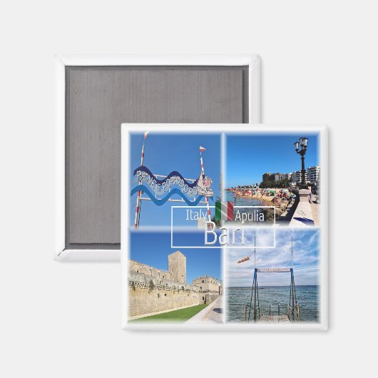 PGL044 BARI, strandruit e pomodoro, koelkast Magneet (Voorkant / Achterkant)