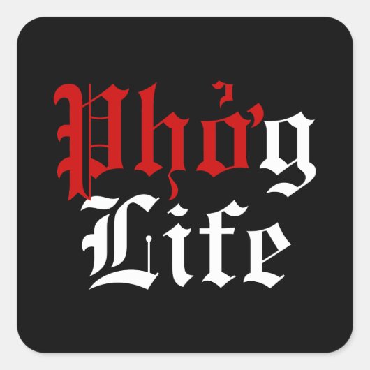 Phở g Life Vierkante Sticker (Voorkant)