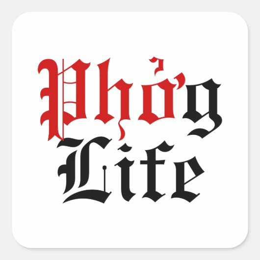 Phở g Life Vierkante Sticker (Voorkant)