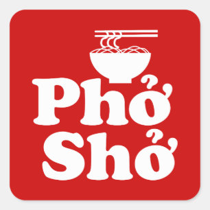 Phở Shở Vierkante Sticker