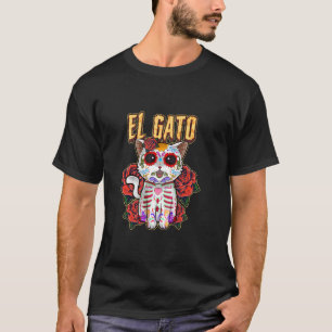 Ph Cat Sugar Skull Lover Halloween Party Costuum C T-shirt