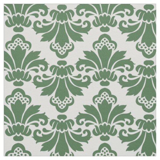 PH&D Antiek Damask Fabric Donkergroen/wit Stof (Swatch)