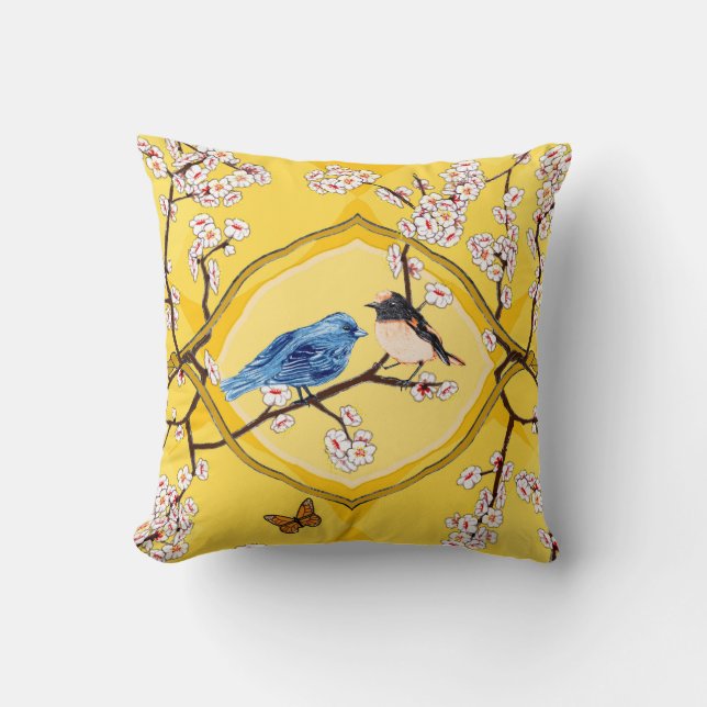 PH&D Bluebird Vignette Pillow Daffodil Yellow Kussen (Voorkant)