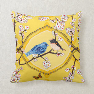 PH&D Bluebird Vignette Pillow Daffodil Yellow Kussen
