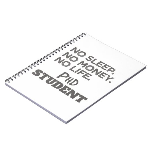 Ph.D. Cadeau No Slaap No Money No Life Phd Student Notitieboek (Linkerzijde)