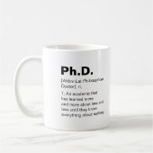 Ph.D.-definitie afstuderen grappige humor Koffiemok (Links)