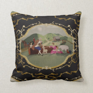PH&D Frans Toile Pillow Black en Gold Kussen