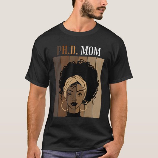 PH D Mam Doctoral Candidate Student Black Afro T-shirt (Voorkant)