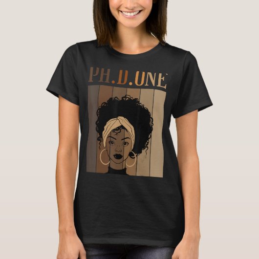PH D ONE PhD Doctorate Student Afstuderen Black Af T-shirt (Voorkant)