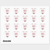PH&D Wedding Heart Sticker Burgundy 2 Damask (Vel)