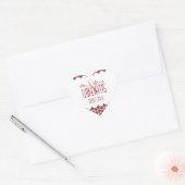 PH&D Wedding Heart Sticker Burgundy 2 Damask (Envelop)