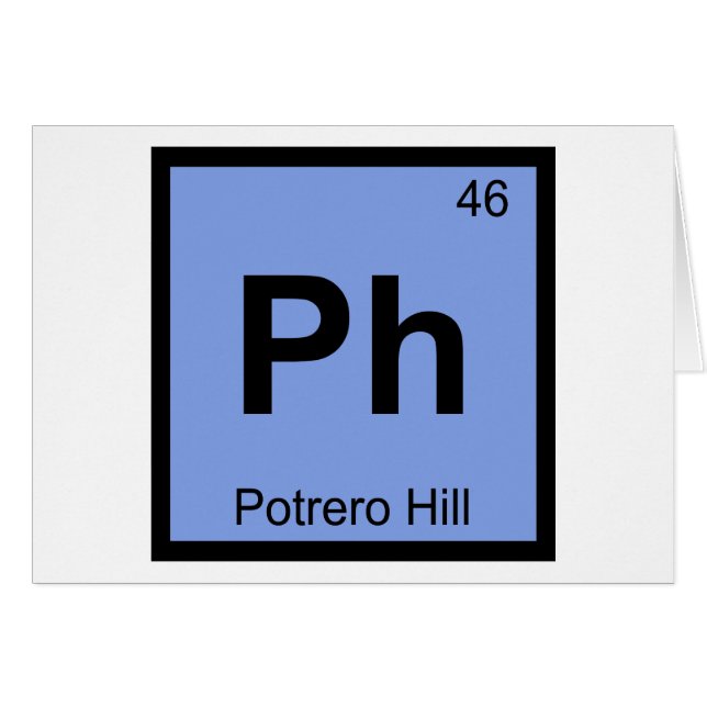 Ph - Potrero Hill San Francisco Chemistry Symbol (Voorkant Horizontaal)