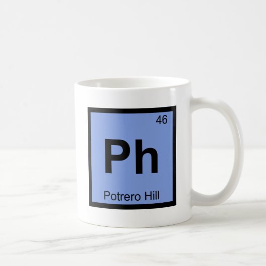 Ph - Potrero Hill San Francisco Chemistry Symbol Koffiemok (Rechts)