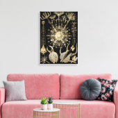 Phaeodaria | 61 Goud | Ernst Haeckel | Canvas Afdruk (Insitu (Woonkamer))