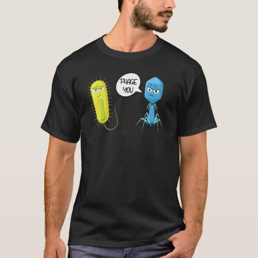 Phage You Grappige Bacteriofaag 1 T-shirt (Voorkant)