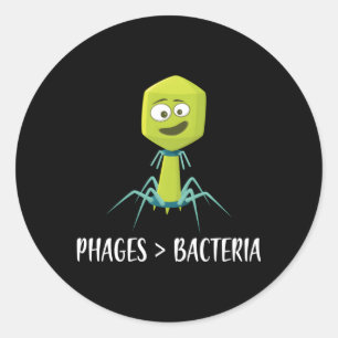 Phages over bacteriofaag ronde sticker