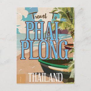 Phai Plong thailand vintage reisposter kunst. Briefkaart