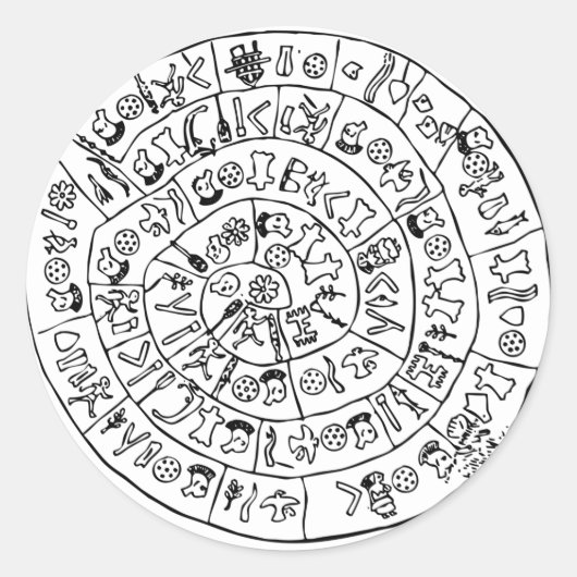 Phaistos-schijf Ronde Sticker (Voorkant)