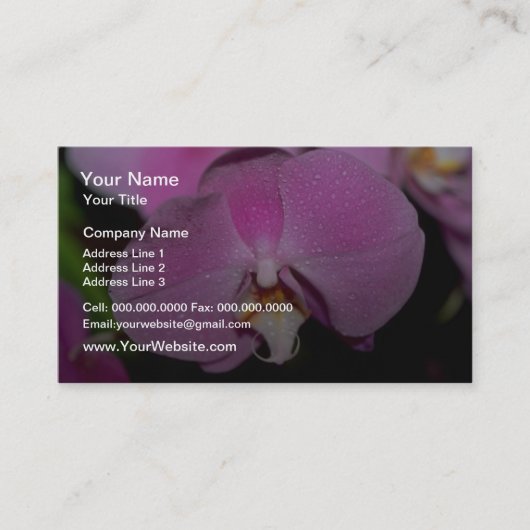 Phalaenopisbloemen Visitekaartje (Voorkant)