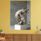 Phalaenopsis White × Driftwood – Ascending Flow Canvas Afdruk (Insitu (Woonkamer))