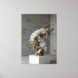 Phalaenopsis White × Driftwood – Ascending Flow Canvas Afdruk