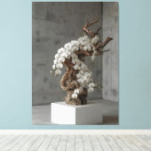 Phalaenopsis White × Driftwood – Ascending Flow Canvas Afdruk (Insitu (Houten vloer))