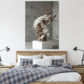 Phalaenopsis White × Driftwood – Ascending Flow Canvas Afdruk (Insitu (Slaapkamer))