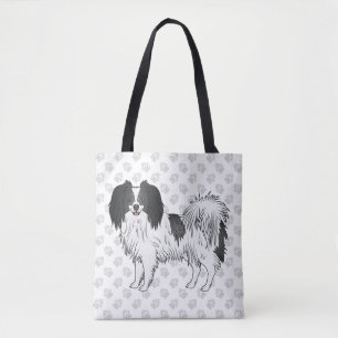 Phalène Dog met zwart op grijs handschrift printpa Tote Bag