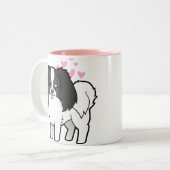 Phalene / Japanse Chin Love Tweekleurige Koffiemok (Voorkant links)