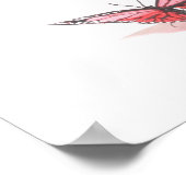 Phalene Papillon met vlinder Poster (Hoek)