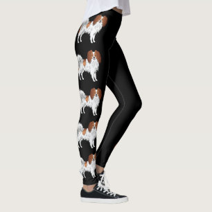 Phalène rood witte honden schattig voor hondenlief leggings