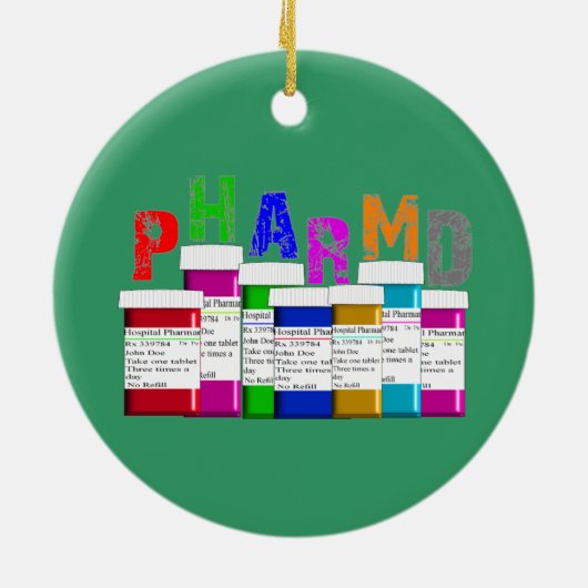 PhamD Prescription kerstversiering Keramisch Ornament (Achterkant)